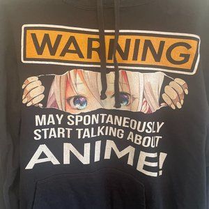 Anime, black hoodie, L